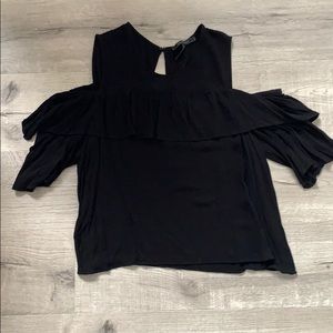 BCBGMAXAZRIA Off Shoulder Black Blouse